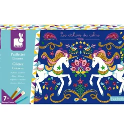 Outlet Cartes à pailleter Licornes Les ateliers du calme Activités Manuelles