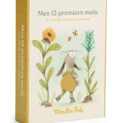 Moulin Roty Cartes étapes Mes 12 premiers mois Trois petits lapins (30 cartes)