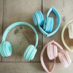 Lalarma Casque audio enfant sans fil Bleu Pastel