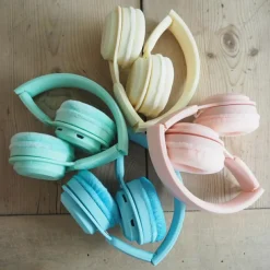 Lalarma Casque audio enfant sans fil Bleu Pastel