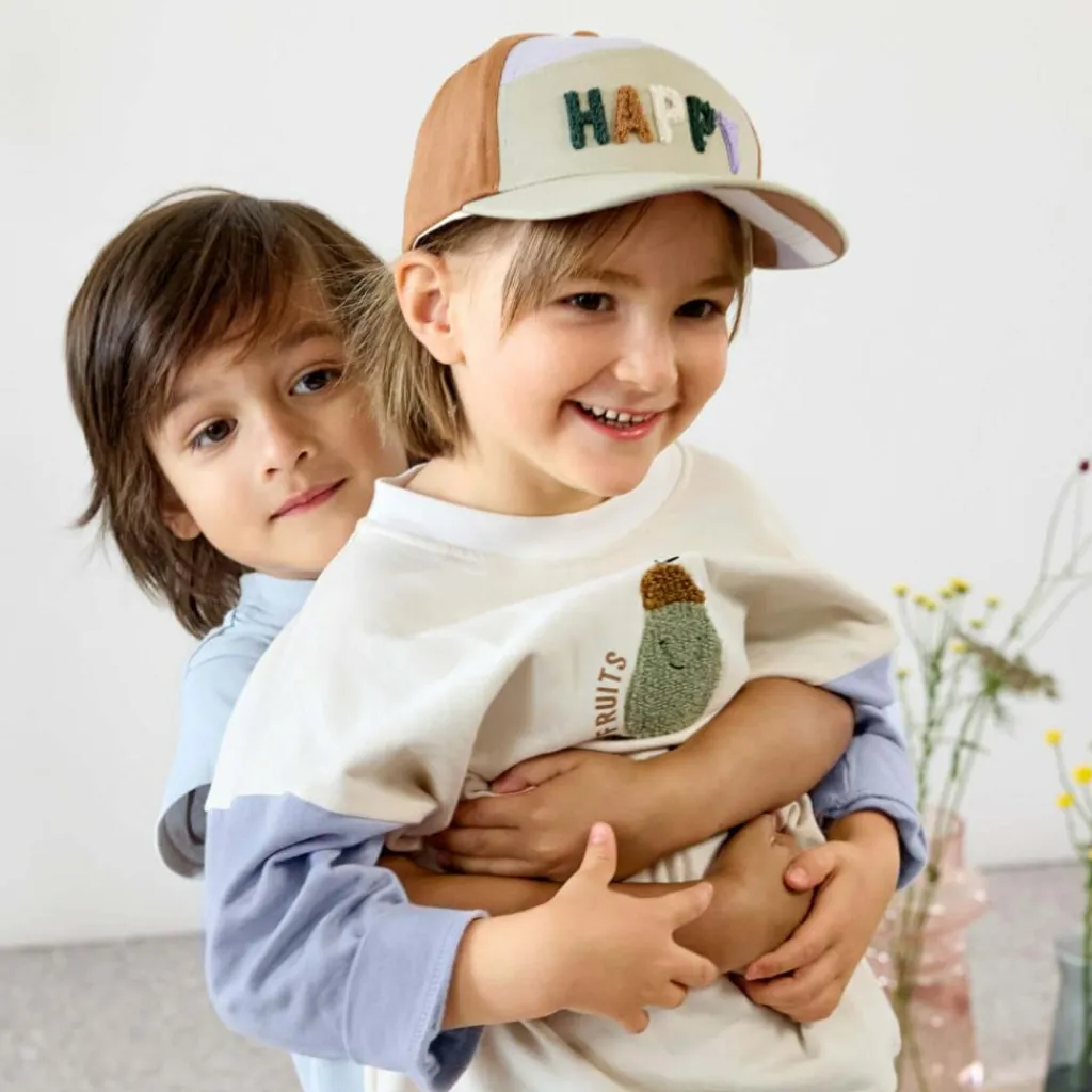 Sale Casquette visière courbée Happy kaki clair-caramel (1-2 ans) Chapeau / Casquette