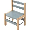 Sale Chaise basse en bois Louise hybride bleu gris Chaise