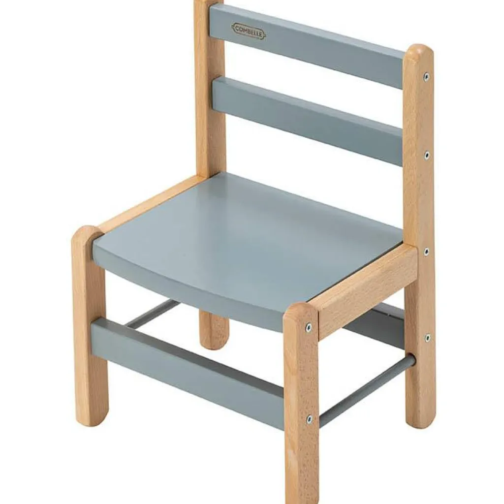 Sale Chaise basse en bois Louise hybride bleu gris Chaise