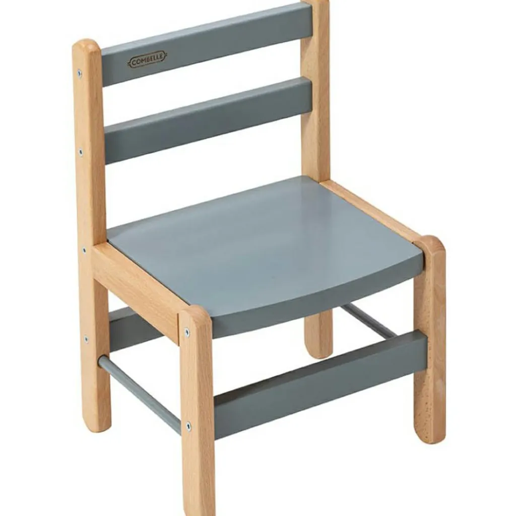 Sale Chaise basse en bois Louise hybride bleu gris Chaise