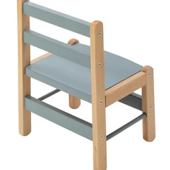 Sale Chaise basse en bois Louise hybride bleu gris Chaise