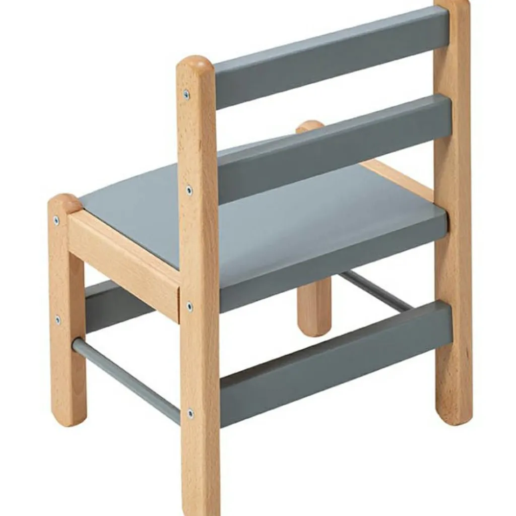 Sale Chaise basse en bois Louise hybride bleu gris Chaise