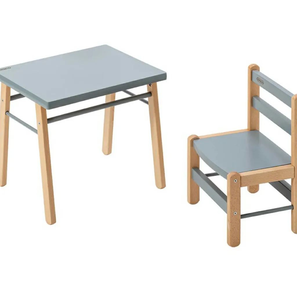 Sale Chaise basse en bois Louise hybride bleu gris Chaise