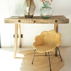 New Chaise enfant fleur en rotin Chaise