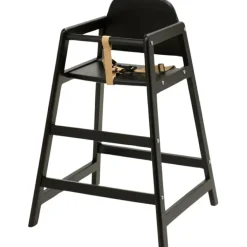 Online Chaise haute empilable en bois Emma Noir Chaise Haute