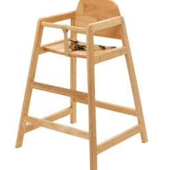 New Chaise haute empilable en bois Emma Naturel Chaise Haute