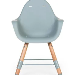 Childhome Chaise haute en bois naturel Evolu 2 menthe + arceau