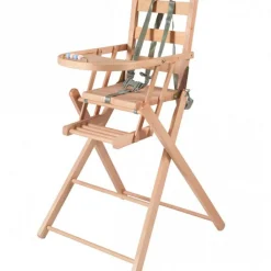 Combelle Chaise haute extra pliante en bois Sarah vernis naturel