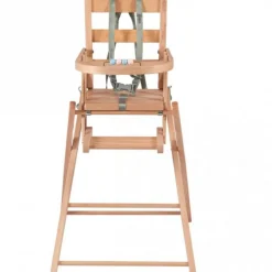 Combelle Chaise haute extra pliante en bois Sarah vernis naturel