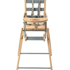 Combelle Chaise haute extra pliante Sarah hybride bleu gris