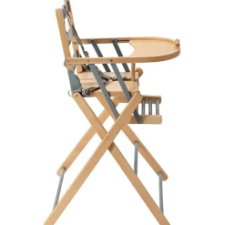 Combelle Chaise haute extra pliante Sarah hybride bleu gris