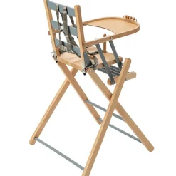 Combelle Chaise haute extra pliante Sarah hybride bleu gris