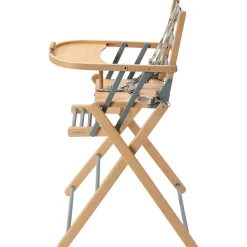 Combelle Chaise haute extra pliante Sarah hybride bleu gris