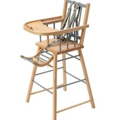 Outlet Chaise haute traditionnelle André hybride bleu gris Chaise Haute