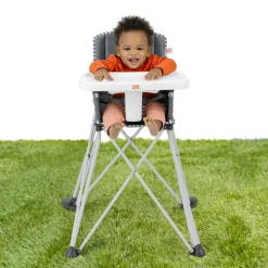 Best Chaise haute ultra compacte Pop'N Dine Gris - Reconditionné Chaise Haute