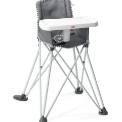 Bright Starts Chaise haute ultra compacte Pop'N Dine Gris