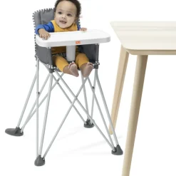 Sale Chaise haute ultra compacte Pop'N Dine Gris - Reconditionné Chaise Haute