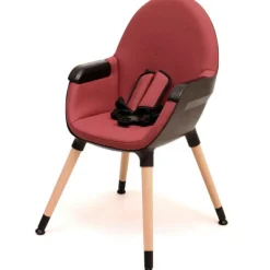 AT4 Chaise haute évolutive Confort noir et bordeaux
