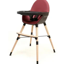 AT4 Chaise haute évolutive Confort noir et bordeaux