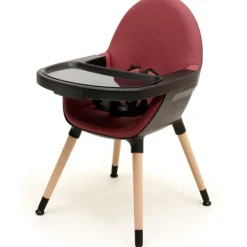AT4 Chaise haute évolutive Confort noir et bordeaux
