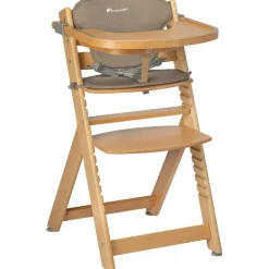 Chaise haute évolutive Timba Natural Wood avec coussin Chaise Haute