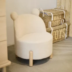 New Chaise pour enfant Teddy écru Fauteuil / Pouf