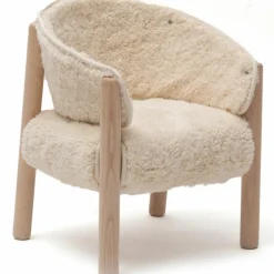 Charlie Crane Chaise Saba en bois de hêtre Fur Milk
