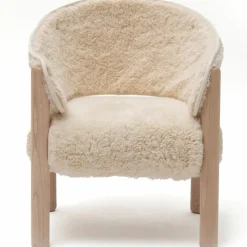 Charlie Crane Chaise Saba en bois de hêtre Fur Milk