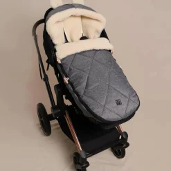 Sale Chancelière capuche souris en laine gris anthracite (6-36 mois) Chancelière Poussette