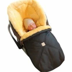 Hot Chancelière pour siège-auto bébé en peau d'agneau EMMY anthracite Chancelière Cosy