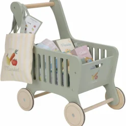 New Chariot de courses en bois Dînette Et Aliments Factices