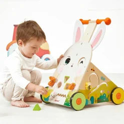 Janod Chariot de marche multi-activités Lapin Ferme