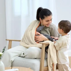 Lässig Écharpe d'allaitement en mousseline nature