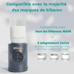 Béaba Chauffe-biberon Nomad Milk Night Blue + 3 adaptateurs