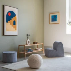 Wigiwama Chauffeuse Cloud Blueberry Blue velours côtelé