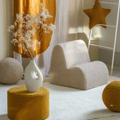 Online Chauffeuse Cloud Cream White molletonnée Fauteuil / Pouf