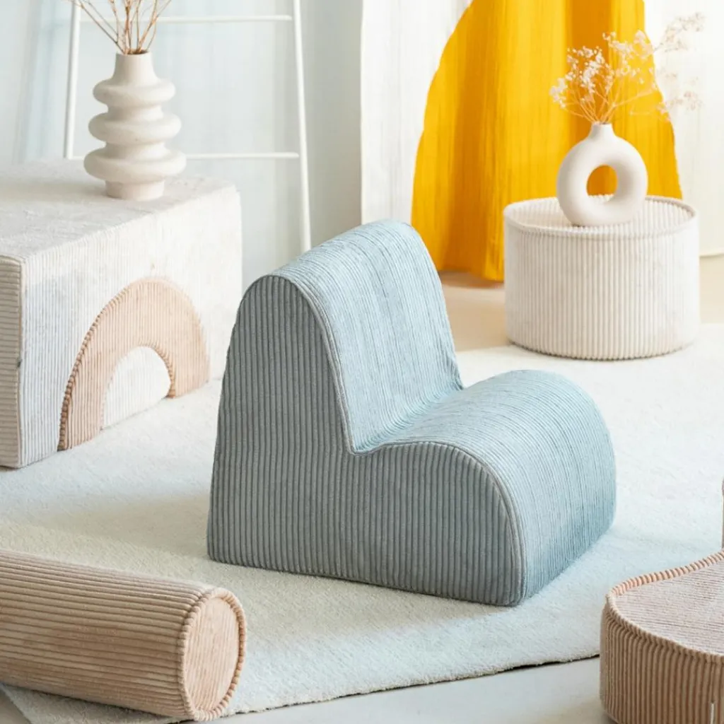 Outlet Chauffeuse Cloud Peppermint Green velours côtelé Fauteuil / Pouf