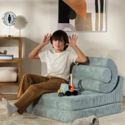 New Chauffeuse Flipster Peppermint Green velours côtelé Fauteuil / Pouf