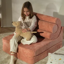 Wigiwama Chauffeuse Flipster Pink Mouse velours côtelé