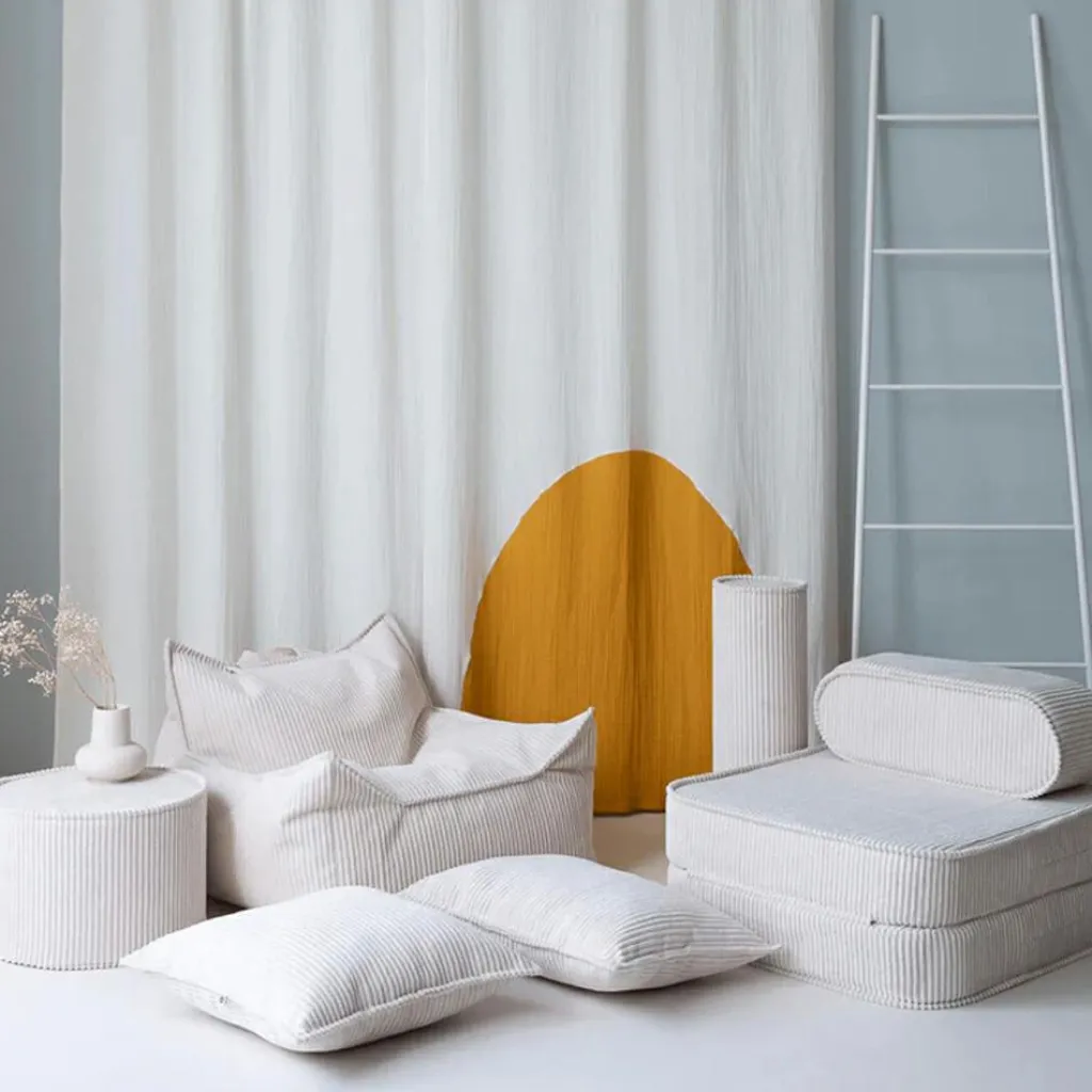 Hot Chauffeuse Marshmallow velours côtelé Fauteuil / Pouf