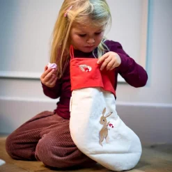 Filibabba Chaussette de Noël brodée Wonderful Winter Lièvre