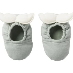 Online Chaussons avec ailes d'ange vert de gris et écru (0-6 mois) Chaussons