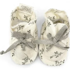 Babyshower Chaussons de naissance en coton Olive Bloom (0-1 mois)