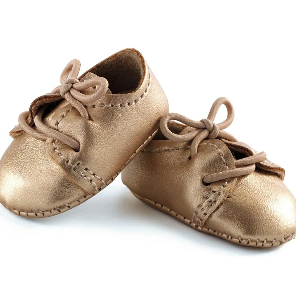 Djeco Chaussures Pomea dorées pour poupée