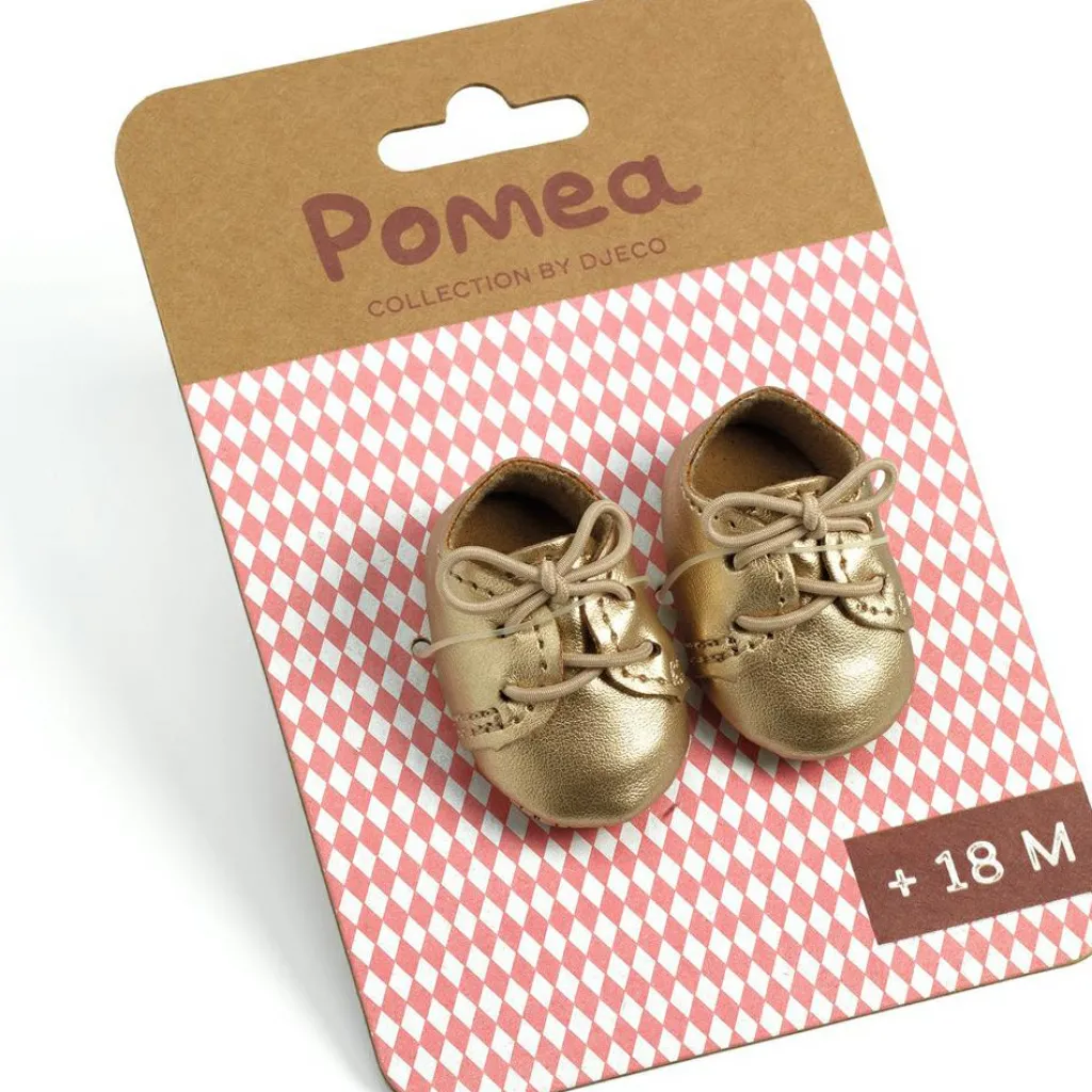 Djeco Chaussures Pomea dorées pour poupée