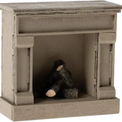 Maileg Cheminée Souris blanc cassé